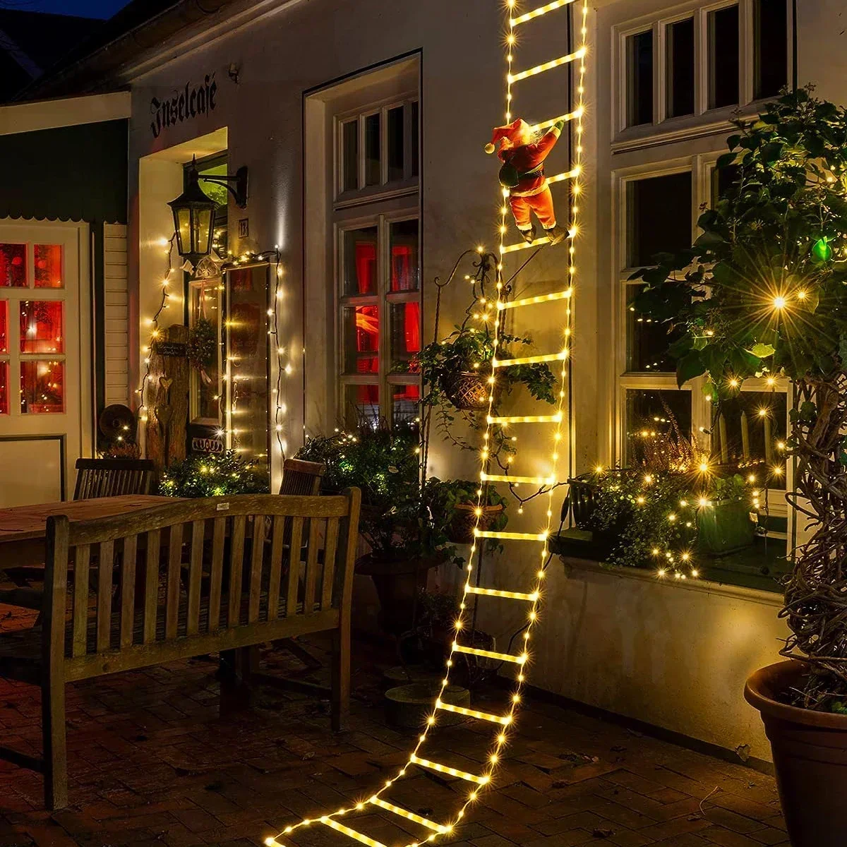Christmas Lights Outdoor - クリスマスデコレーション用LEDストリングライト,吊り下げストリップライト,サンタクロース,屋内外,窓,庭,クリスマスツリー,家庭用