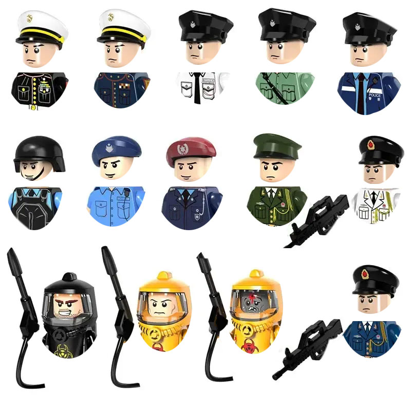 Lego Set Creator - 特殊警察都市交通警察ビルディングブロック特殊部隊武器銃器ミニ人形モデルレンガ男の子の誕生日プレゼント