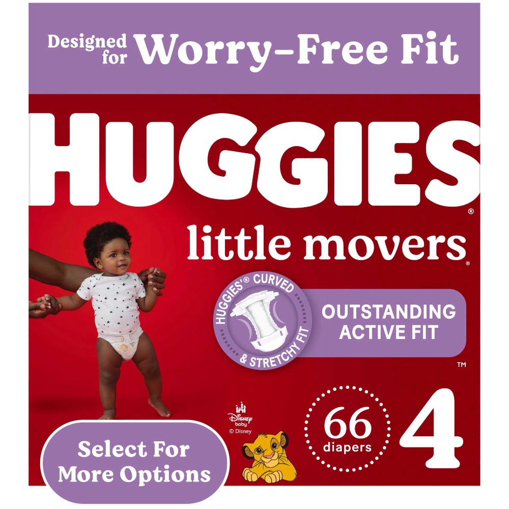 Huggies Diaper Little Movers - ハギーズ リトルムーバーズ サイズ4 おむつ 22～37ポンドの幼児用 66枚入り