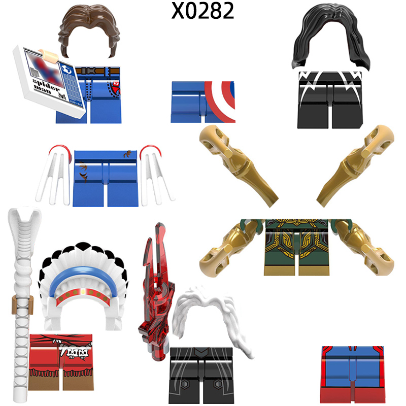 Lego Set Creator - ワンドと武器のアクションフィギュア,子供,脚,ヘア,モデルブロックセット,mocレンガ,おもちゃのギフト,x0282