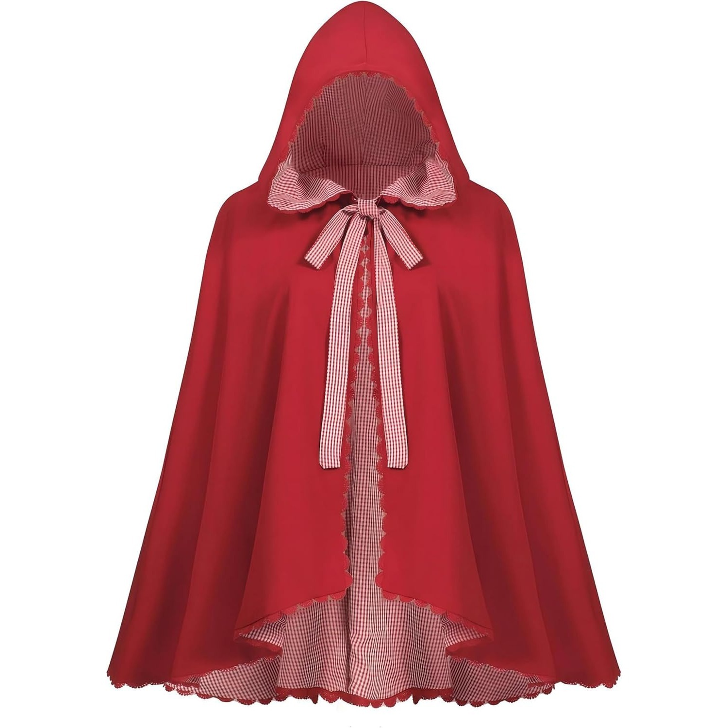 Christmas Throw Blanket - 赤い格子縞のケープ女性用二重層オープンカーディガンローブコスチュームハロウィンクリスマス秋ファッショナブルな中国風