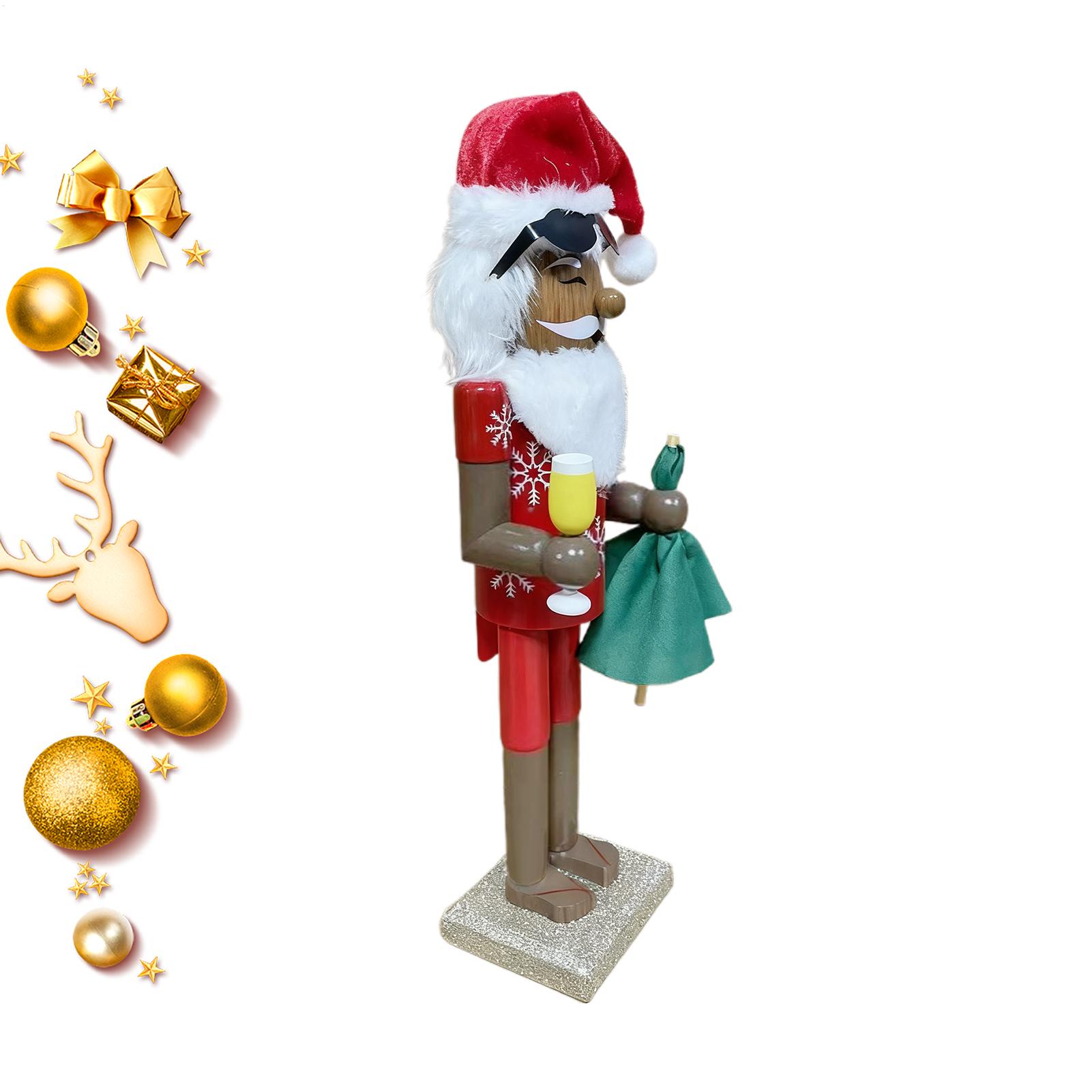 Nutcracker Figurine - くるみ割り人形の装飾クリスマスアフリカサンタ伝統的なくるみ割り人形木製収集価値のある置物ホリデーデコレーションキッチン用