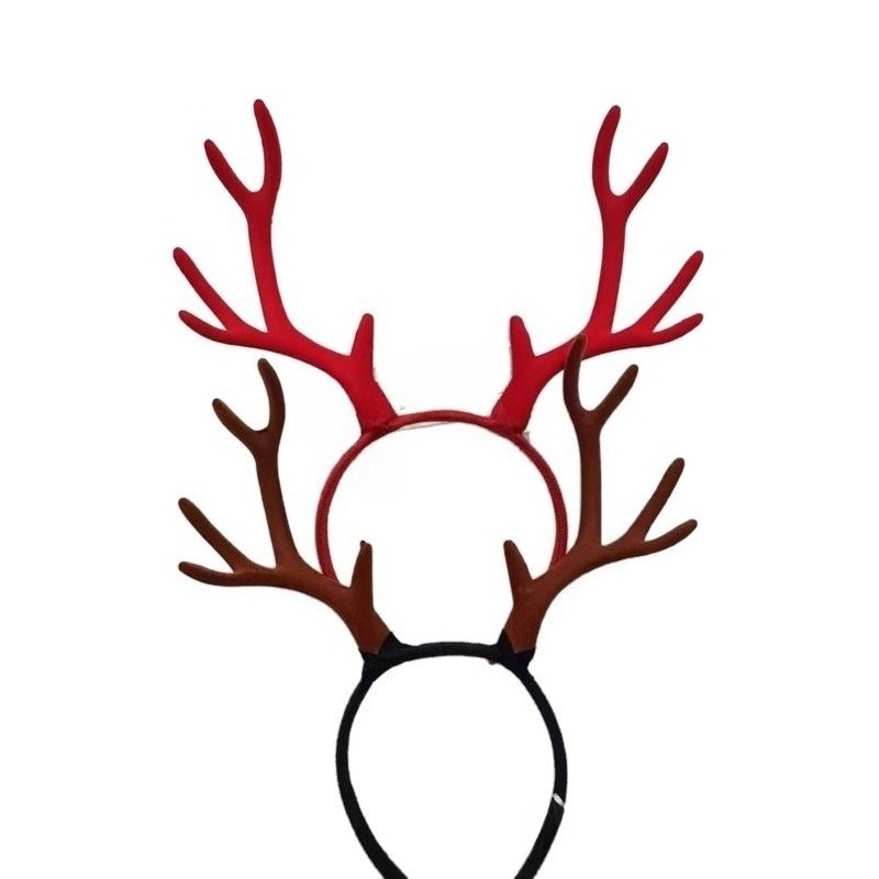 Reindeer Antlers Headband - 10ペア 17cm フロッキング加工のトナカイの角ヘッドバンド クリスマス エルクホーンヘアフープ 女性