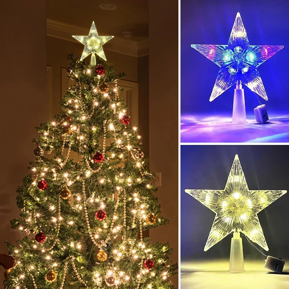 LEDクリスマスツリー装飾トッパー、バッテリー付きスターライ - Star Tree Topper のレビューと価格