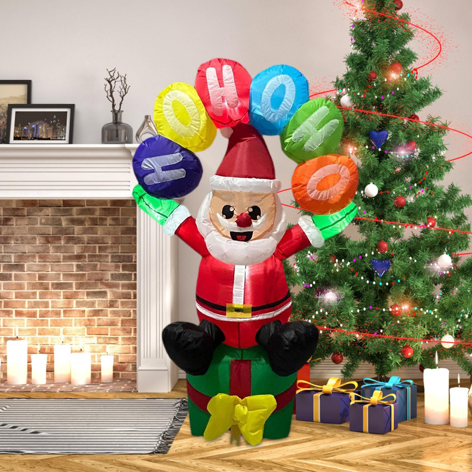 LEDライト付きサンタの膨らませる飾り、庭、ポーチ、芝生、パ - Christmas Lights Outdoor のレビューと価格