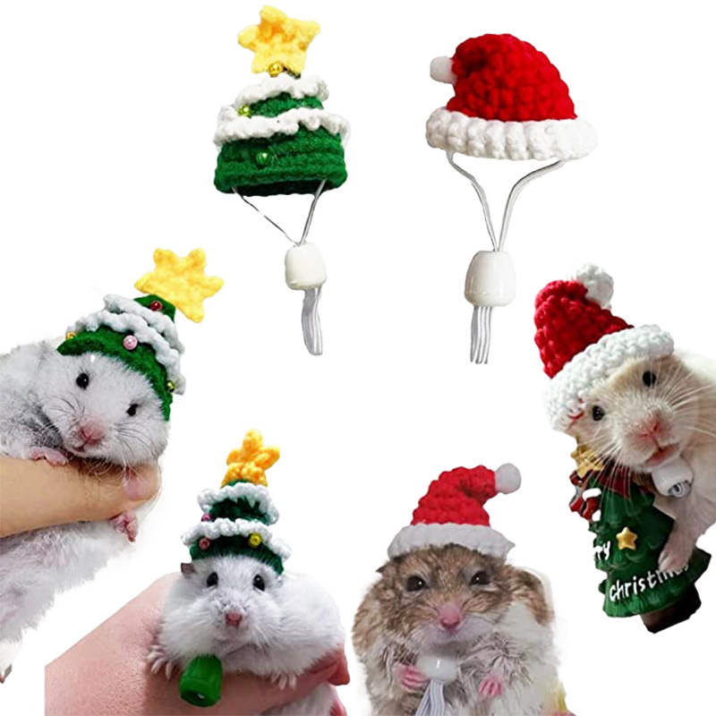 手織りのクリスマスハット,ハムスターの服,帽子,ウサギの帽子 - Santa Hat Plush のレビューと価格