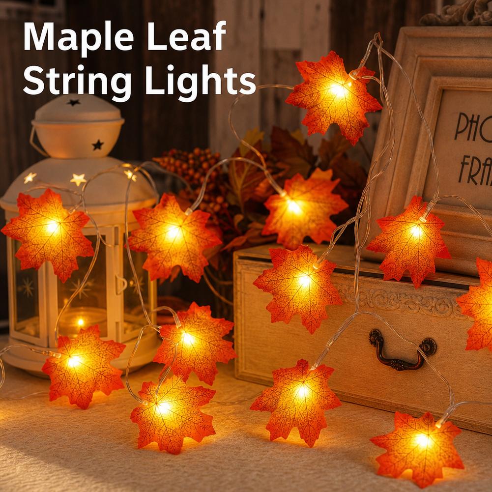 メープルリーフガーランドストリングライト LED電池式 IP - Led Fairy String Lights のレビューと価格