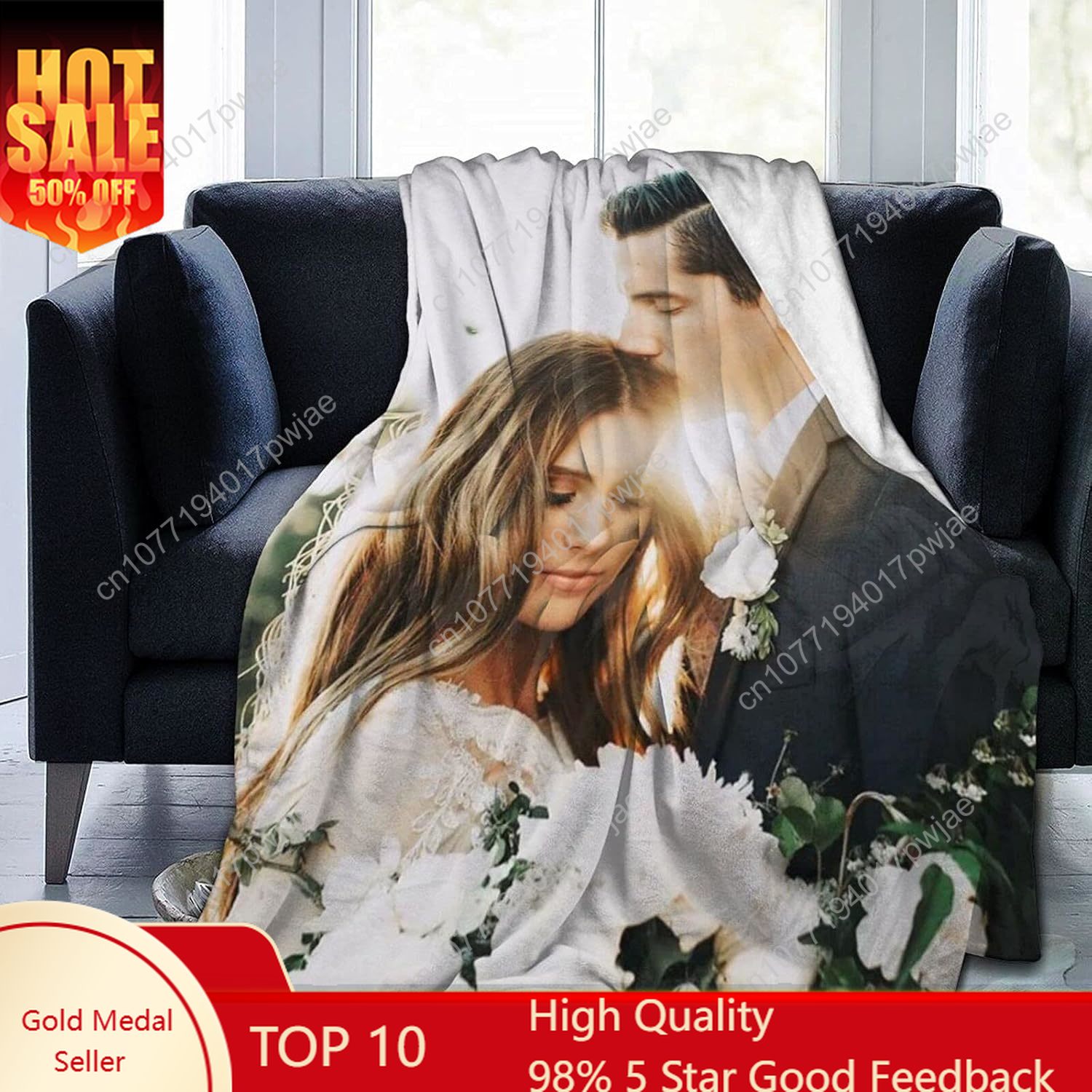 写真とテキスト入りのカスタムブランケット、写真入りブランケッ - Christmas Throw Blanket のレビューと価格