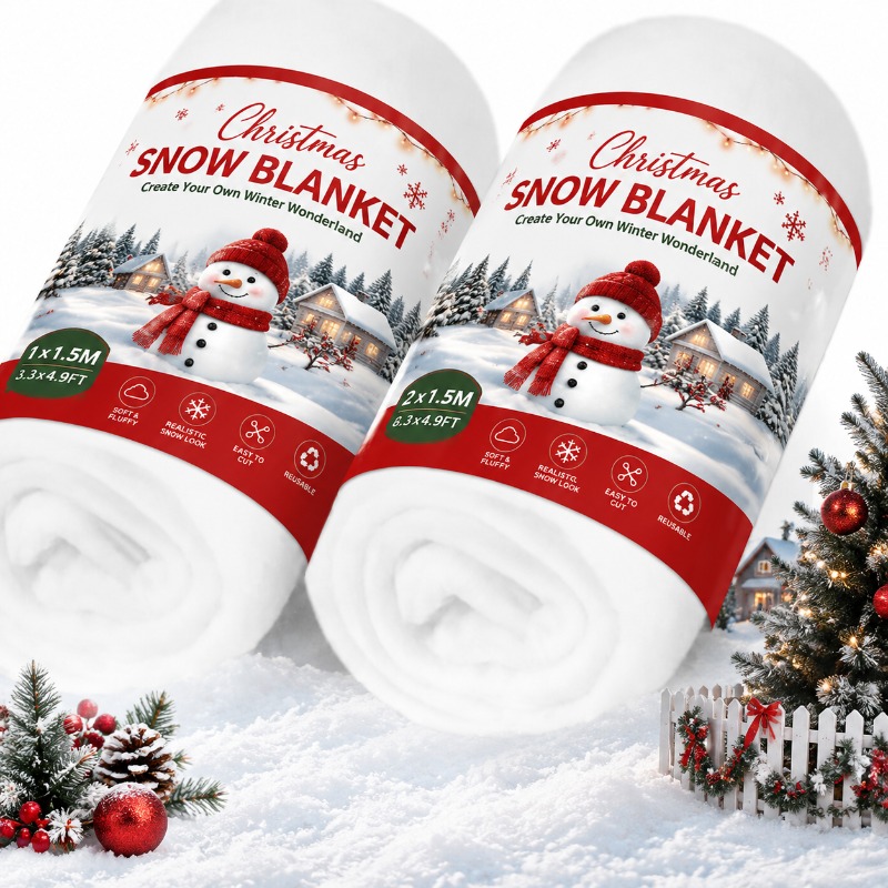 人工雪カーペット フェイクスノーブランケット クリスマスツリ - Christmas Throw Blanket のレビューと価格