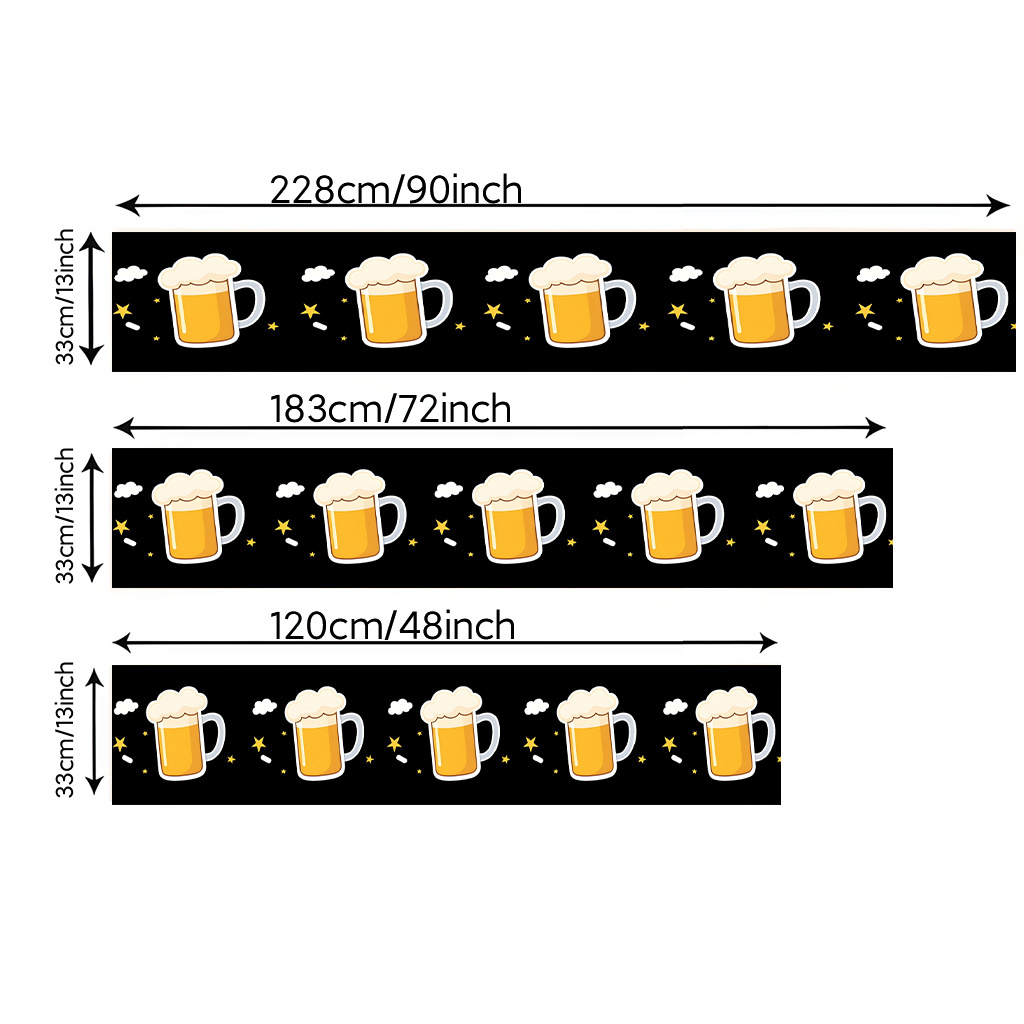 1pc 2D フラットプリントテーブルランナービールマグパタ - Christmas Table Runner のレビューと価格