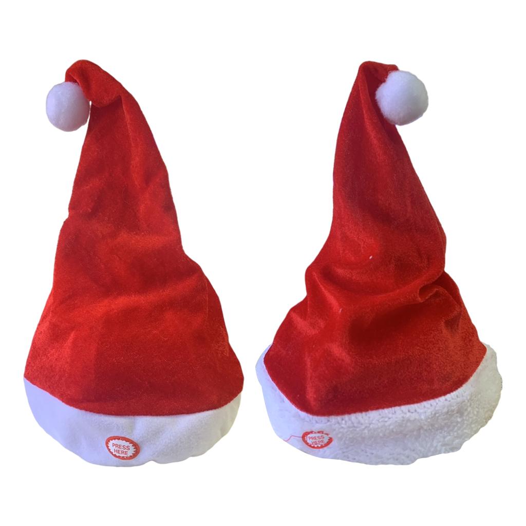 大人のための歌手ダンス帽子、音楽スイング帽子、赤と白のぬいぐ - Santa Hat Plush のレビューと価格