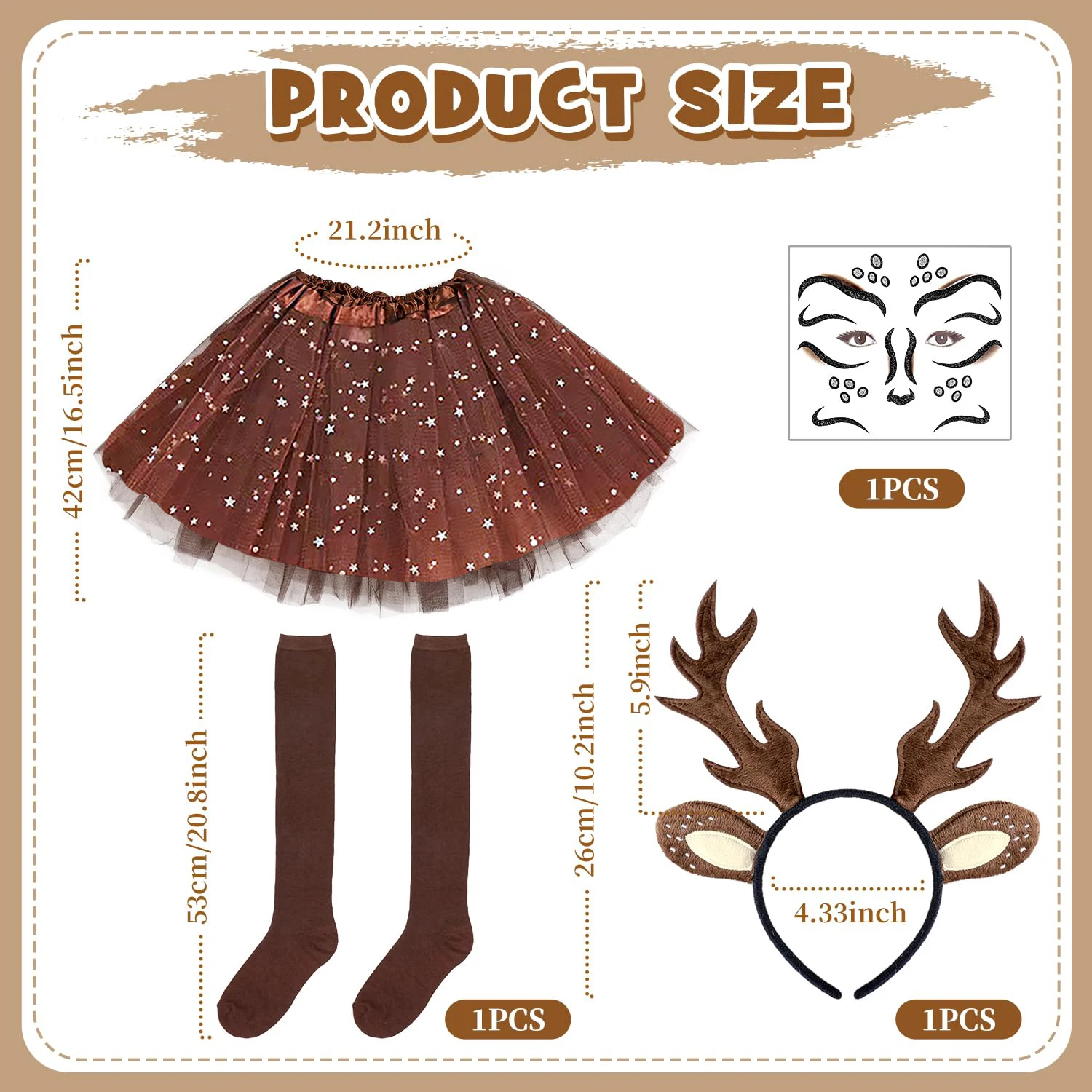 カーニバル鹿コスチューム女性鹿の角ヘッドバンドトナカイ耳付き - Reindeer Antlers Headband のレビューと価格