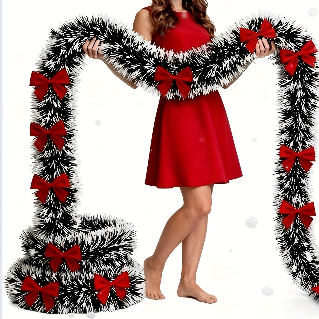 人工クリスマスガーランド クリスマスティンセルガーランド リ - Tinsel Garland Decoration のレビューと価格