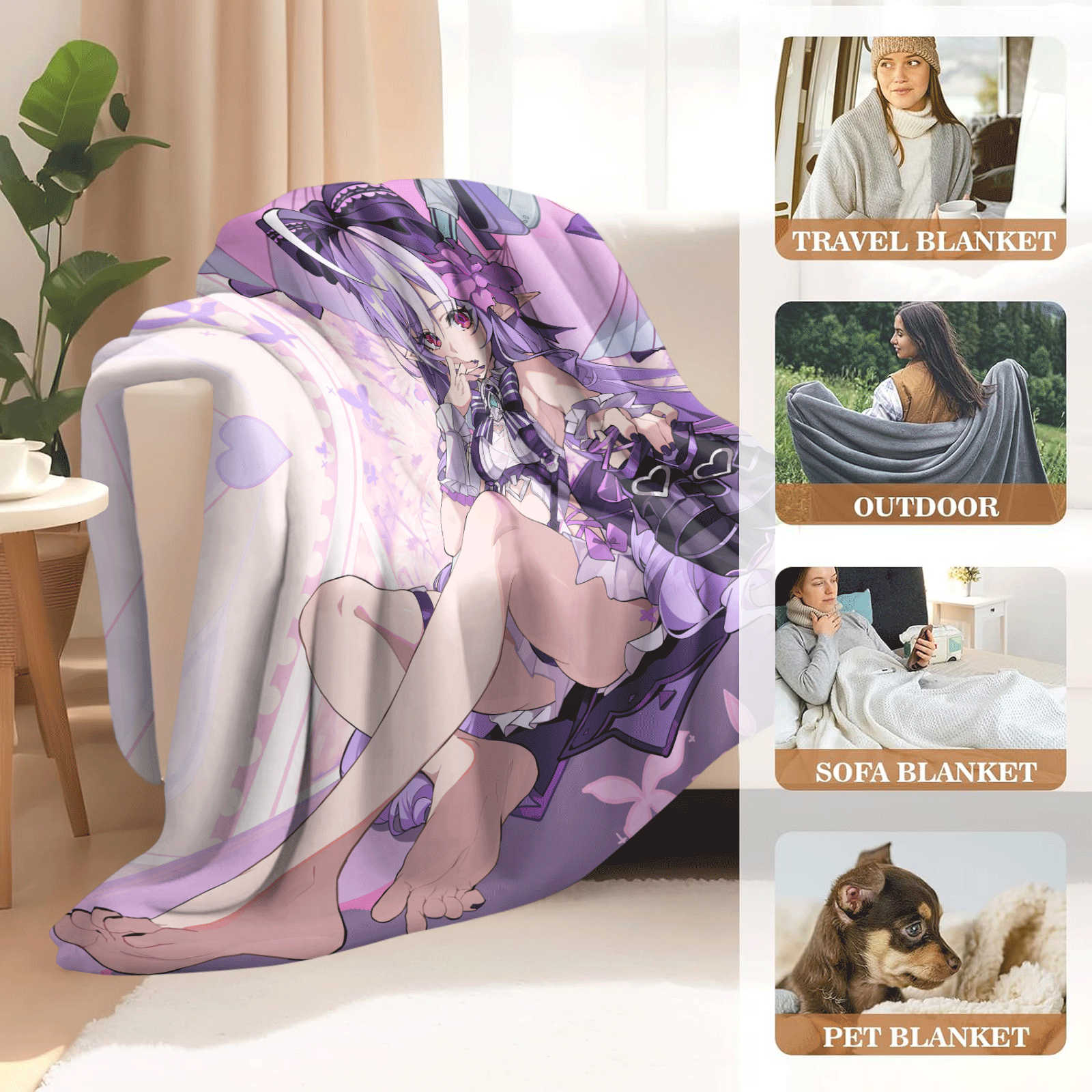 漫画ゼンレスゾーンゼロ フランネルスローブランケット 柔らか - Christmas Throw Blanket のレビューと価格