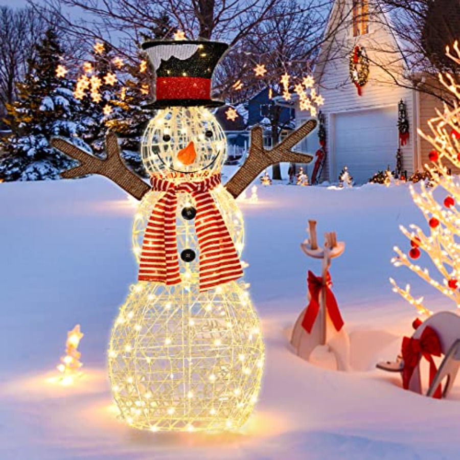 クリスマス屋外用ライトアップスノーマンヤードデコレーション、 - Christmas Lights Outdoor のレビューと価格