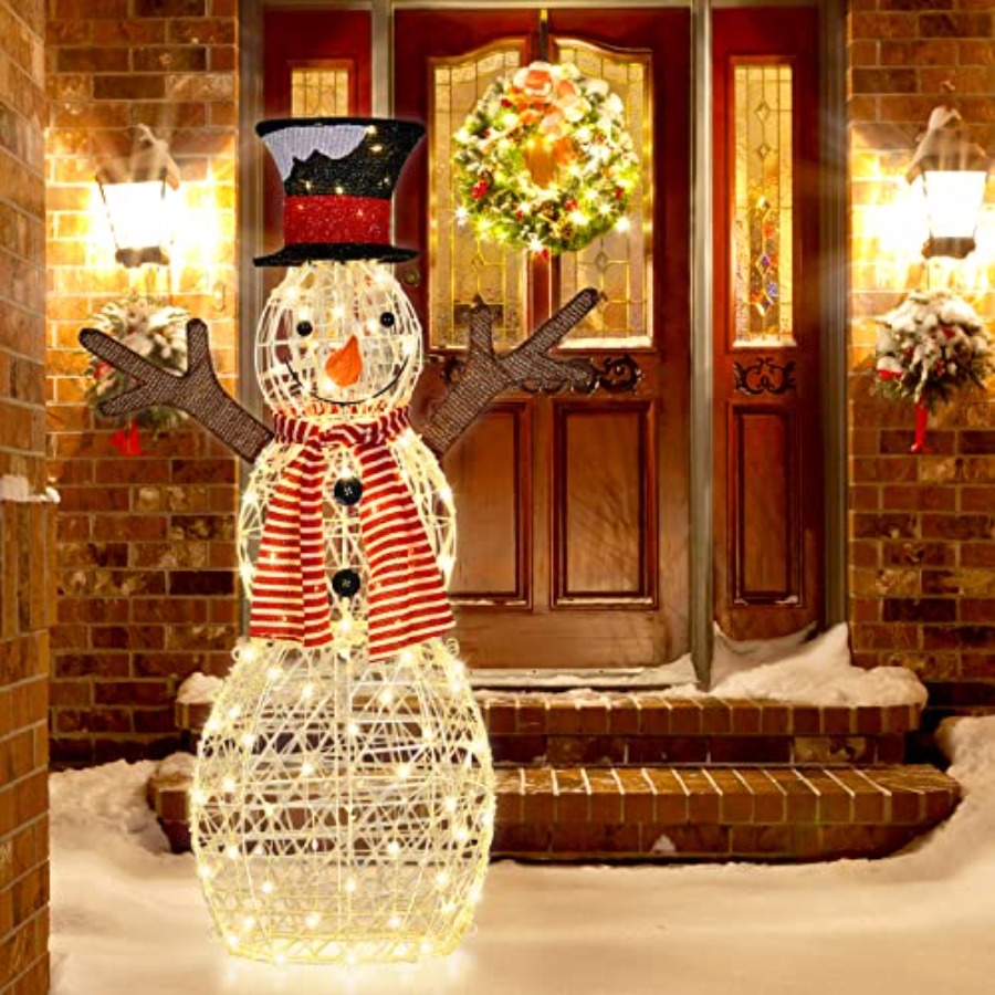 クリスマス屋外用ライトアップスノーマンヤードデコレーション、 - Christmas Lights Outdoor のレビューと価格