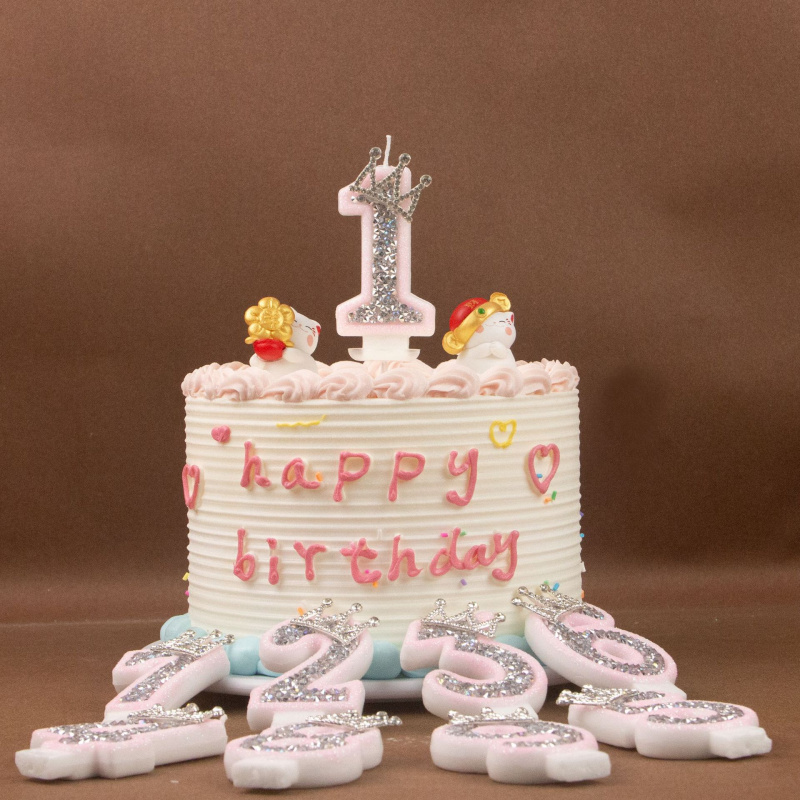 デジタルキャンドル 0-9 ピンクシルバーラインストーンクラ - Holiday Candle Set のレビューと価格