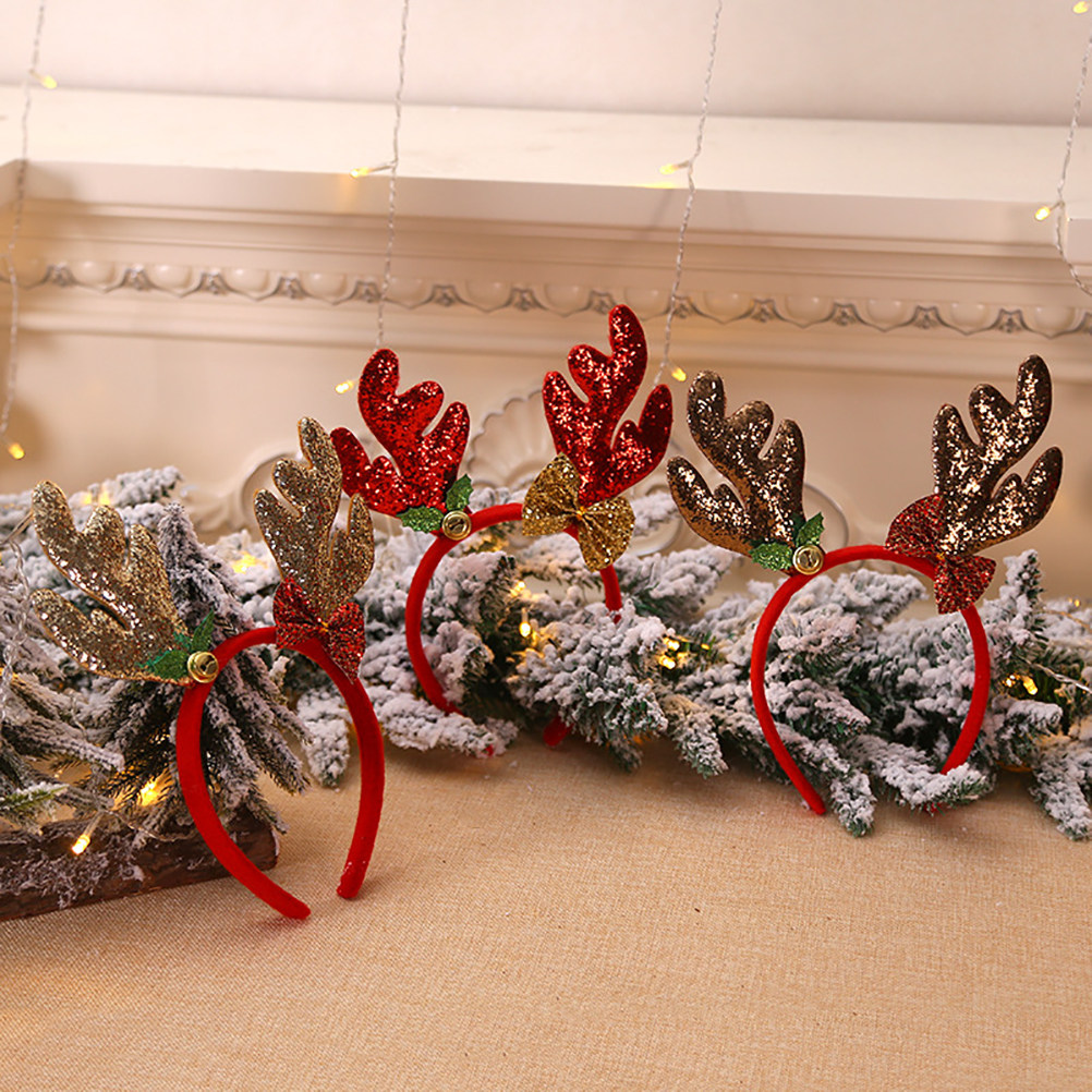 3個セット トナカイの角 クリスマスヘッドバンド グリッター - Reindeer Antlers Headband のレビューと価格