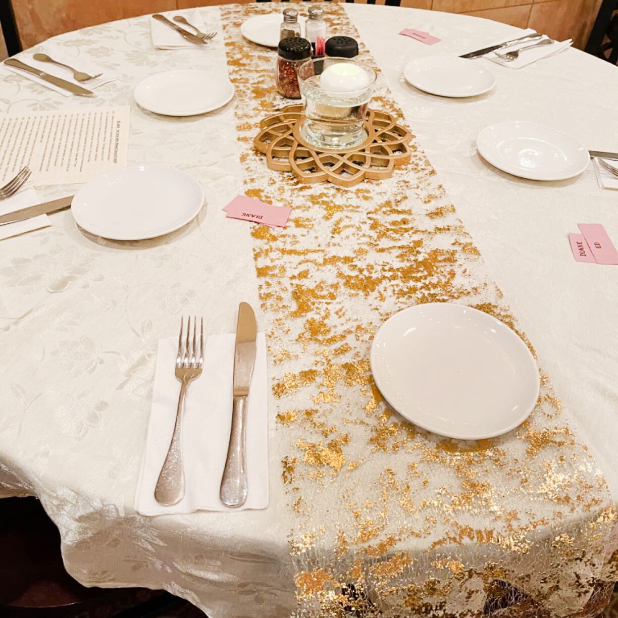 キラキラメタリックゴールド薄いテーブルランナーゴールド/シル - Christmas Table Runner のレビューと価格