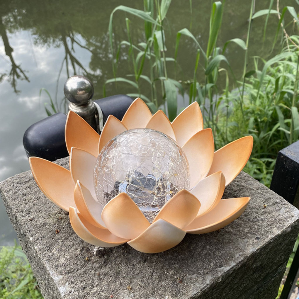 蓮の形をしたソーラーランプ,ひびの入ったガラス玉ランプ,ハロ - Christmas Lights Outdoor のレビューと価格