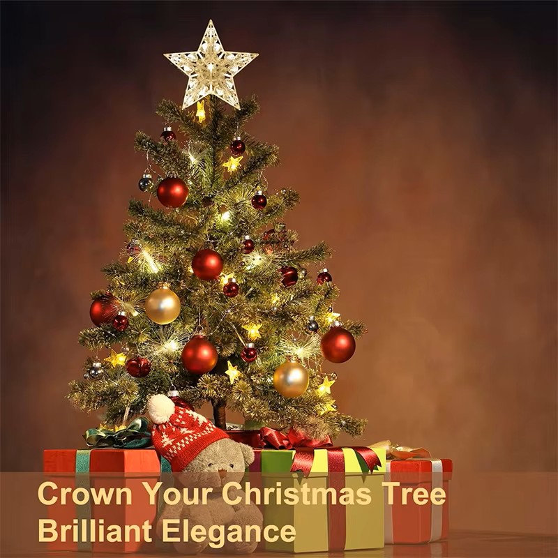 15 センチメートルクリスマス光るツリートッパー五芒星透明  - Star Tree Topper のレビューと価格