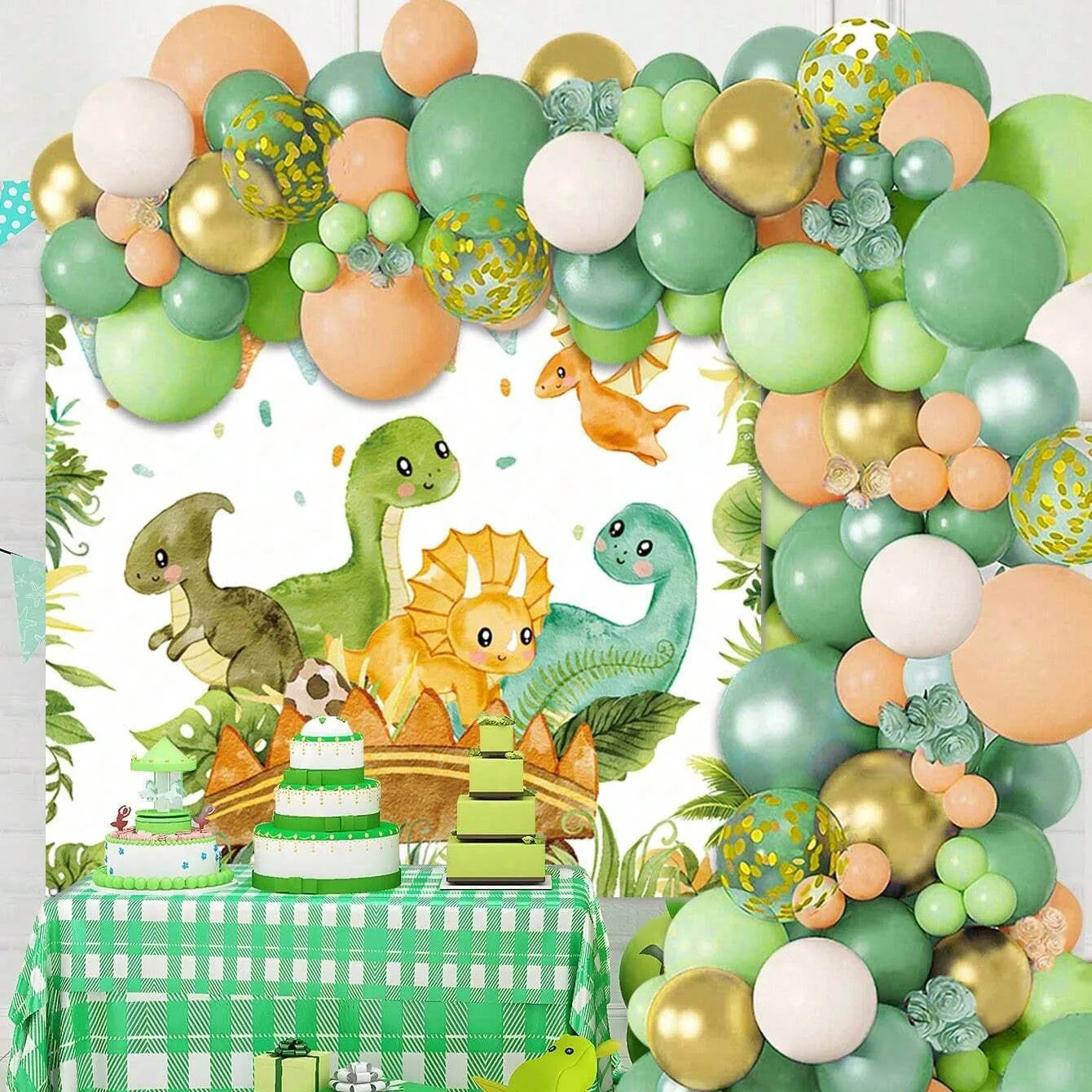 恐竜バルーンセットアーチ 子供の誕生日 恐竜テーマパーティー - Tinsel Garland Decoration のレビューと価格