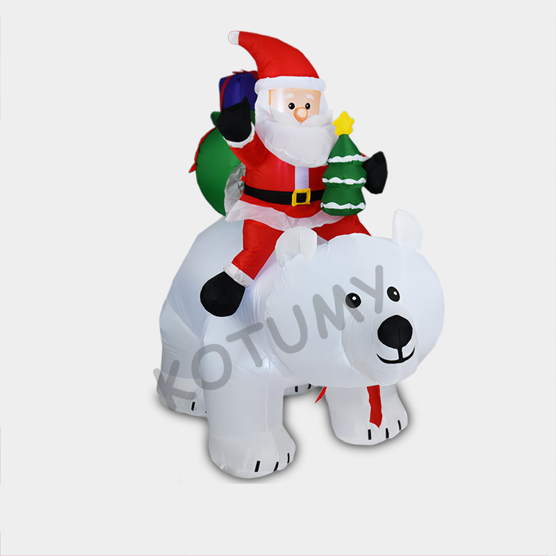 LEDライト付き移動式クマサンタクリスマスインフレータブルヤ - Christmas Lights Outdoor のレビューと価格
