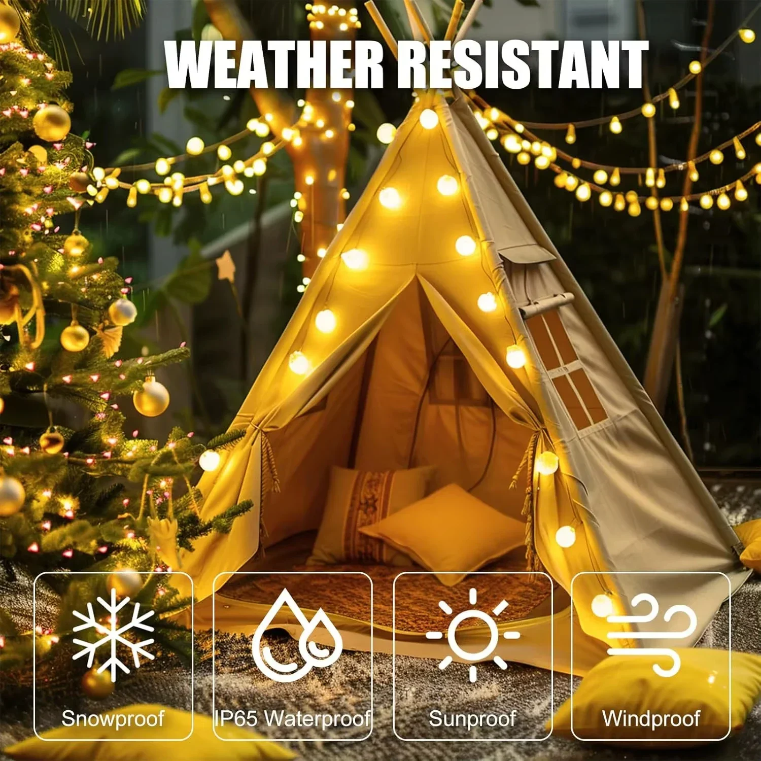USB LEDボールストリングライト 6M 10M 暖白色  - Led Fairy String Lights のレビューと価格