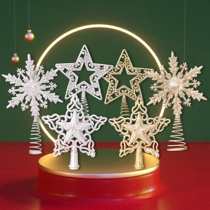 きらびやかなクリスマスツリーの装飾トッパー、星の中空の雪片、 - Star Tree Topper のレビューと価格