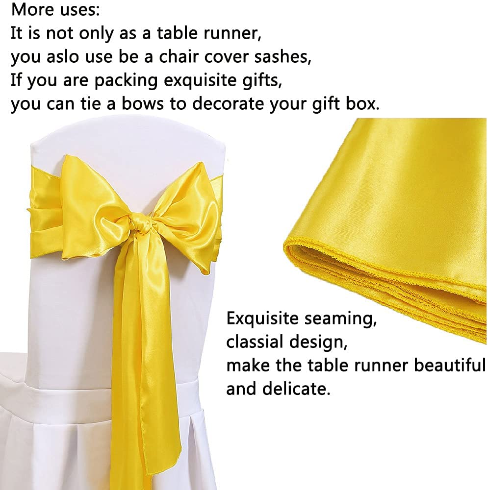 サテンの結婚式のテーブルランナー,12x108インチ,宴会用 - Christmas Table Runner のレビューと価格