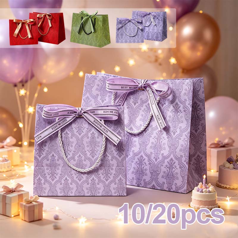 高級厚手の厚紙ショッピングバッグ レトログリーン/レッド/パ - Gift Box Wrap Set のレビューと価格