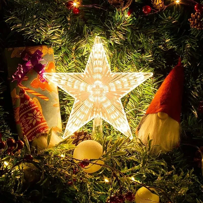 15cm クリスマスデコレーション 光るツリートッパー グリ - Star Tree Topper のレビューと価格