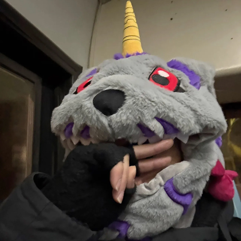ガブモンアニメーションぬいぐるみ帽子スカーフと手袋、多機能暖 - Santa Hat Plush のレビューと価格