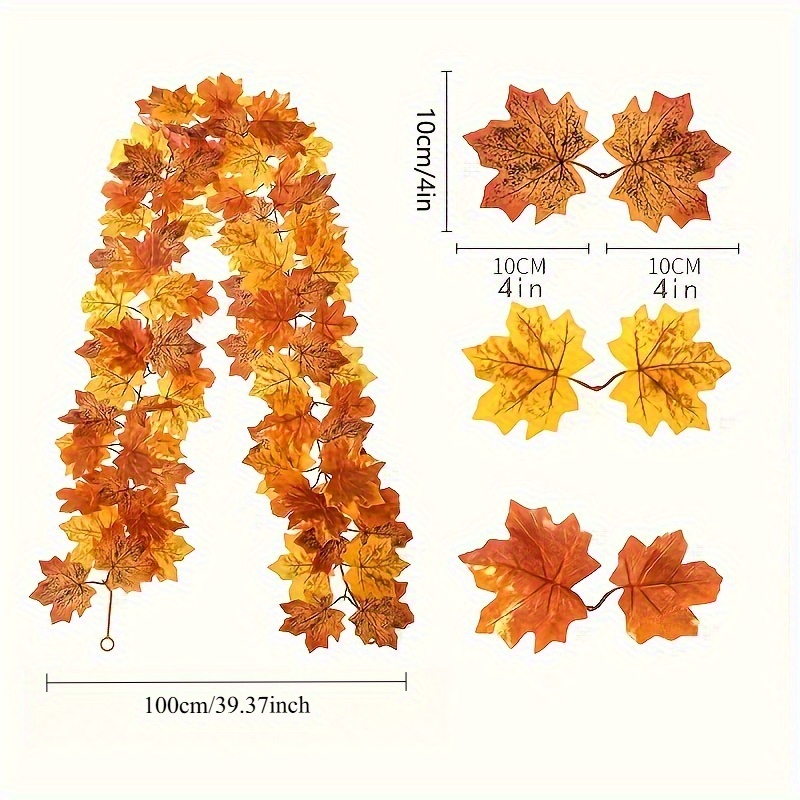 100CM 秋の人工カエデの葉のリース フェイクリーフプラン - Christmas Wreath Fake のレビューと価格