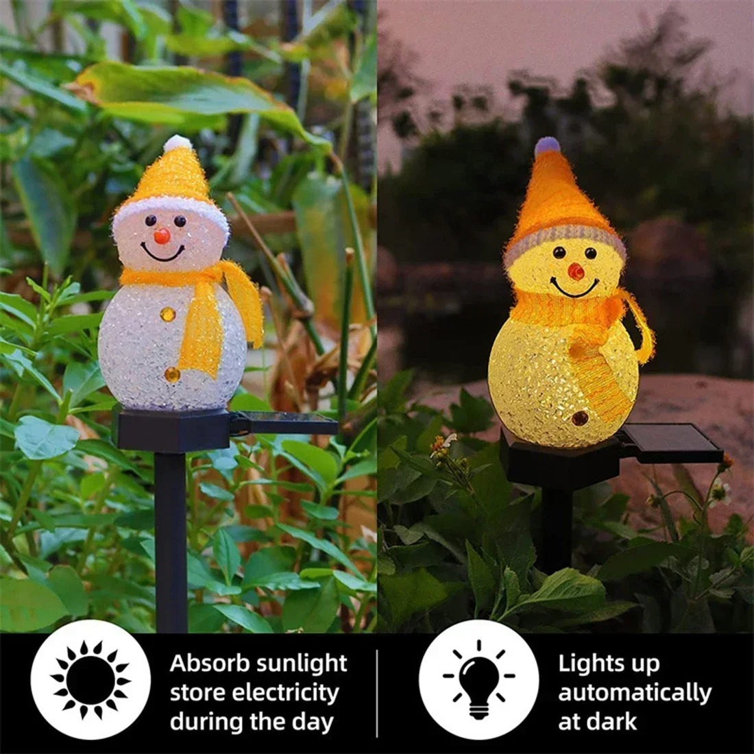 クリスマス雪だるまソーラーガーデンライト LED 防水屋外庭 - Christmas Lights Outdoor のレビューと価格